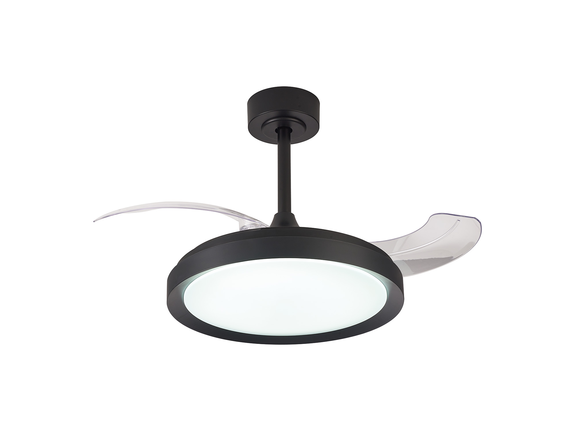 M8831  Mistral Mini 40W LED Dimmable Ceiling Light With Built-In 28W DC Fan; 2700-5000K Remote Control; Black